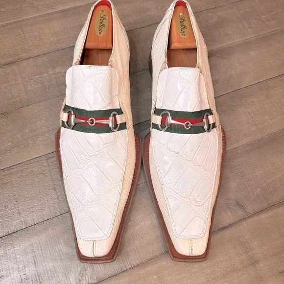 Mauri Mens Genuine Crocodile Dress Shoes Size 11 M‎ White Cream 44153 558 - Picture 2 of 6